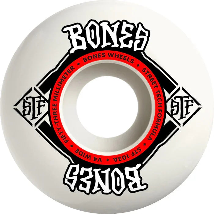 Bones STF 54mm 103a V4 Square Logo Skateboard Wheels