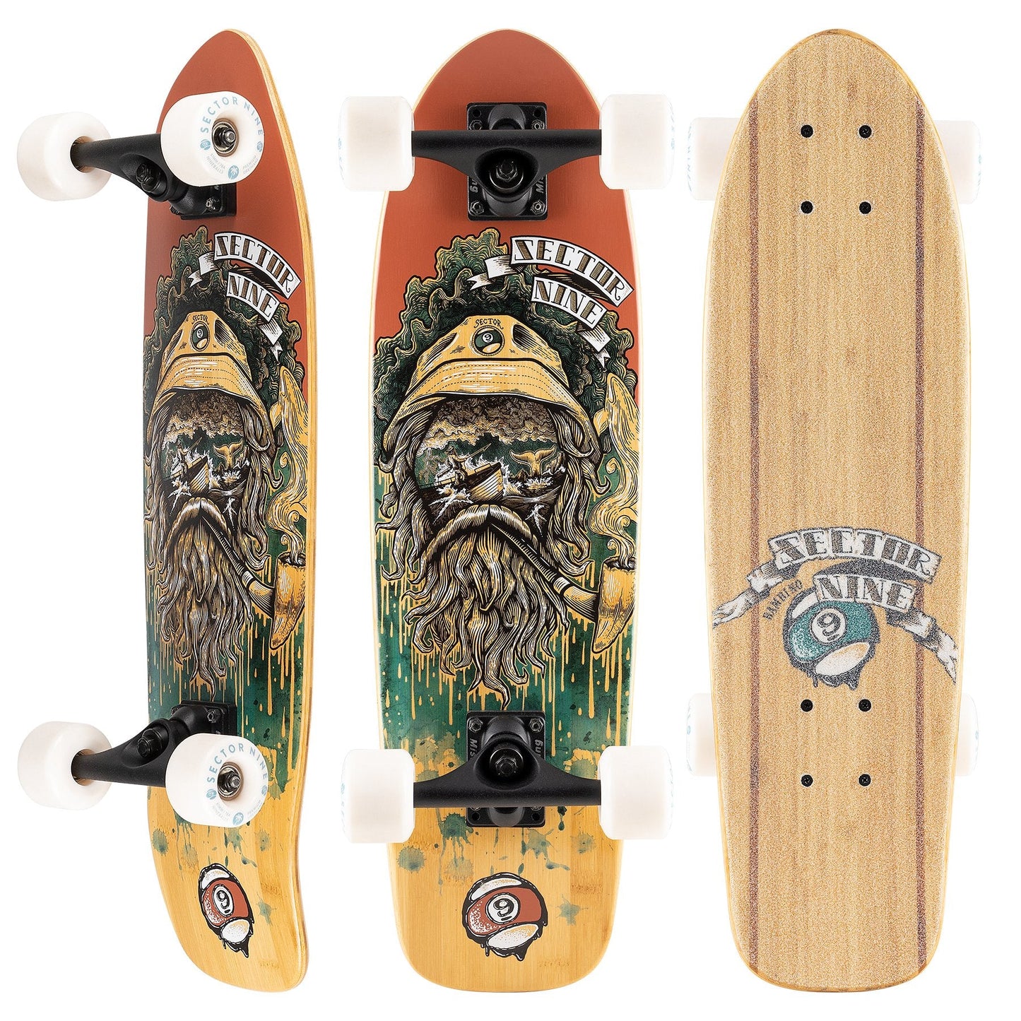 Sector 9 Bambino Skipper Kicktail Cruiser Longboard Complete