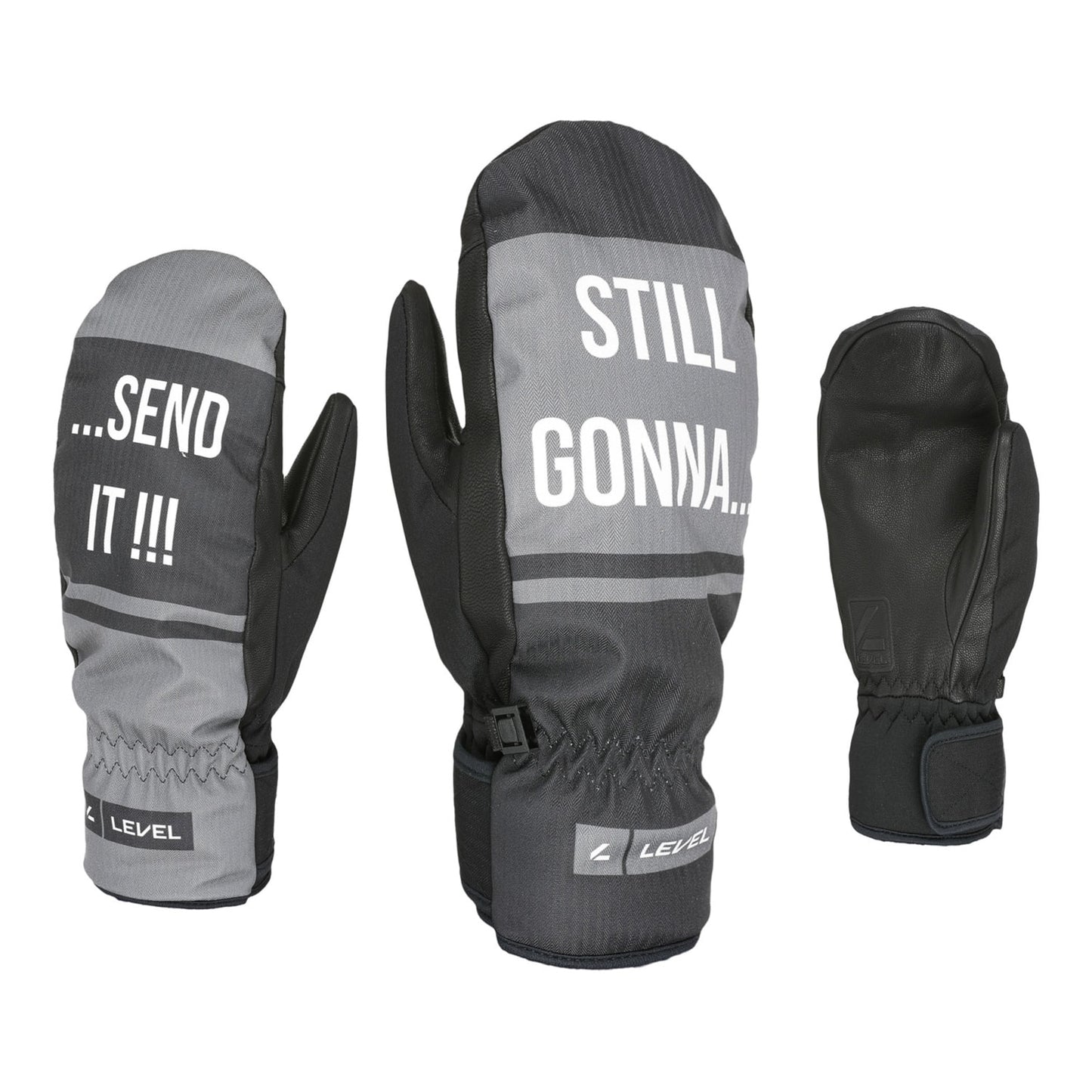Level Gloves Vertigo Pro Ski Snowboard Mittens Anthracite White
