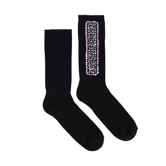 Independent Men's Tile Bar Crew Socks Red 9-11, 1 Pair Black