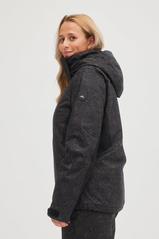 oneill womens ladies womans adelite 10k ski snowboard winter coat grey gray zoom in black side