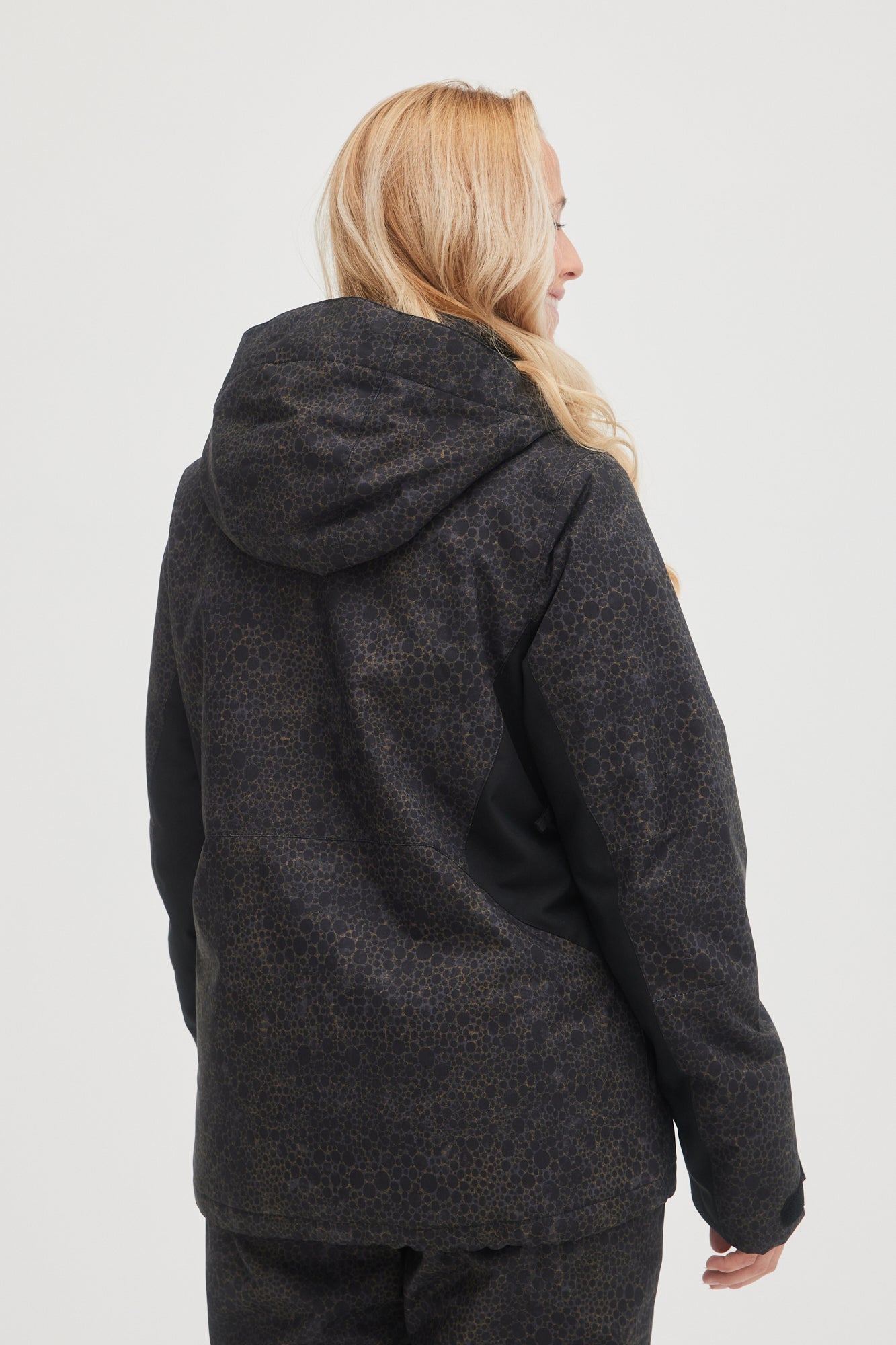 oneill womens ladies womans adelite 10k ski snowboard winter coat grey gray zoom in black back