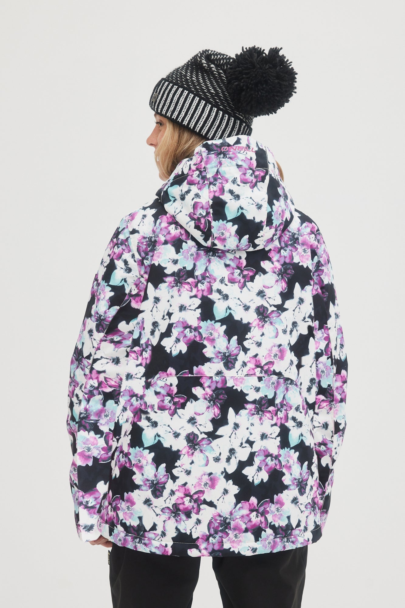 oneill womens ladies womans adelite 10k ski snowboard winter coat blue purple ice flower back