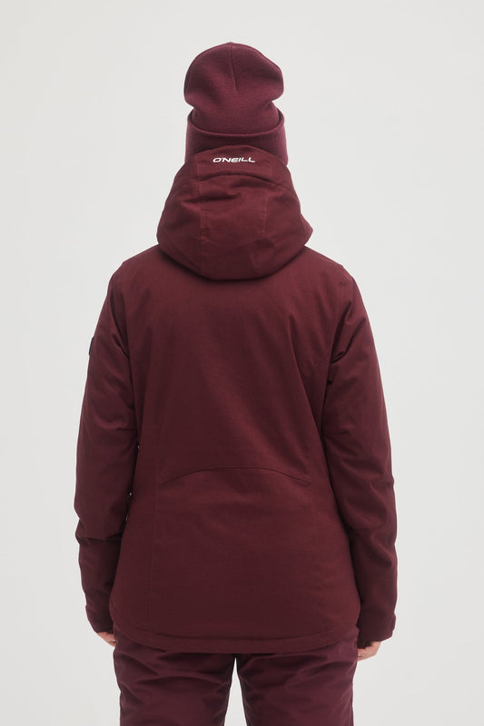 oneill womens ladies womans stuvite jacket 10k waterproof ski snowboard winter coat windsor wine purple back