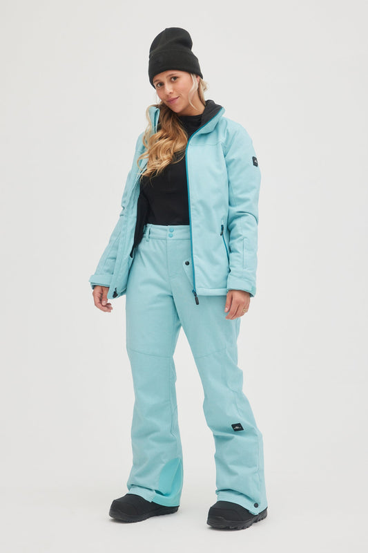 Onell womens ladies womans star melange insulated 10000mm waterproof ski snowboard pants aqua sea main