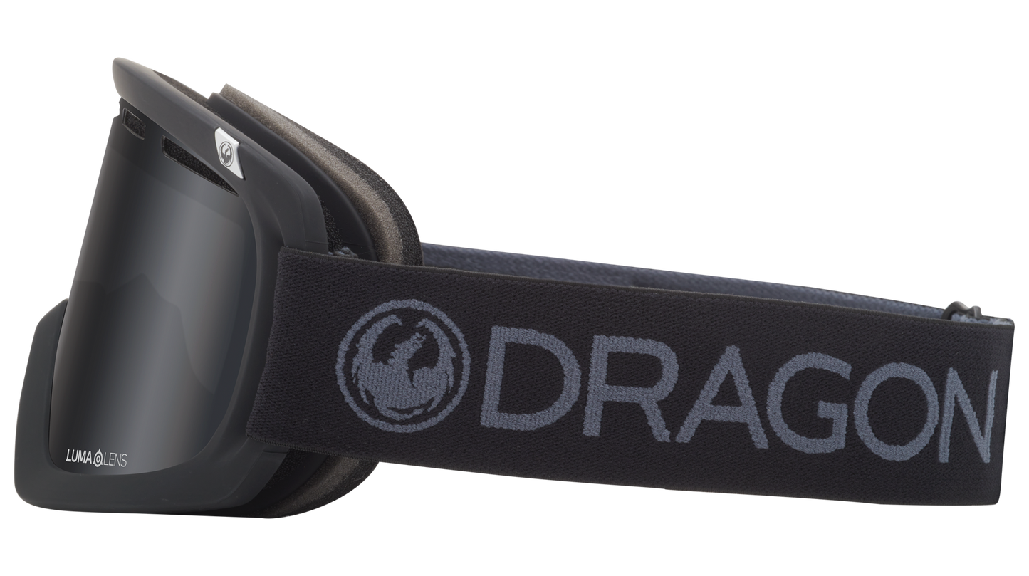 Dragon D1 OTG Over the Glasses Ski Snowboard Goggles Blackout Blackout Lens Band Side 1