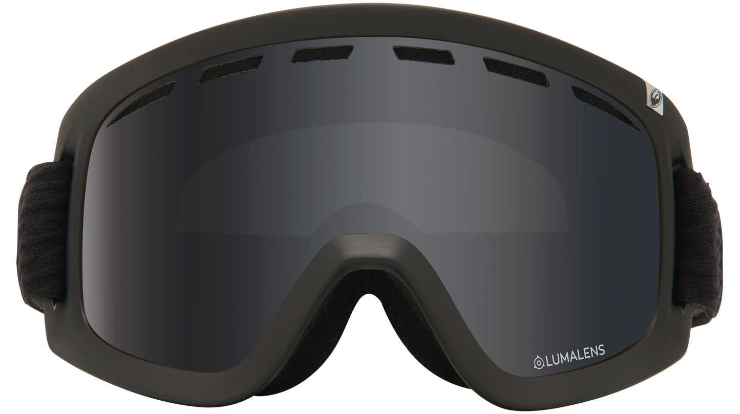 Dragon D1 OTG Over the Glasses Ski Snowboard Goggles Blackout Blackout Lens Face Front