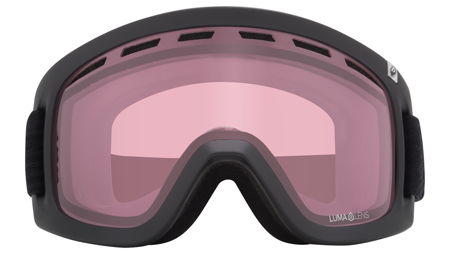 Dragon D1 OTG Over the Glasses Ski Snowboard Goggles Light Rose Light Rose Lens Front Face