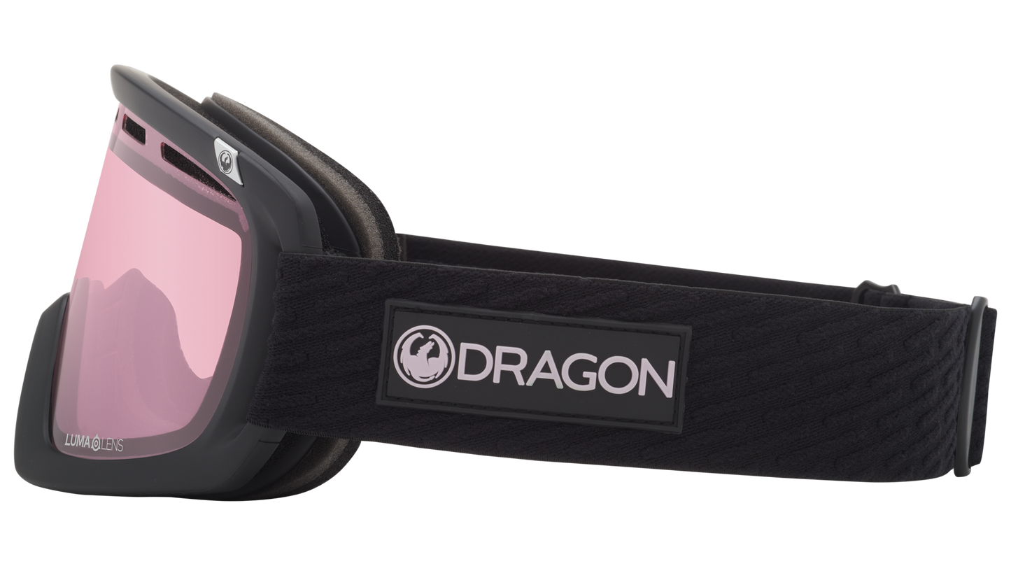 Dragon D1 OTG Over the Glasses Ski Snowboard Goggles Light Rose Light Rose Lens Band Side 1