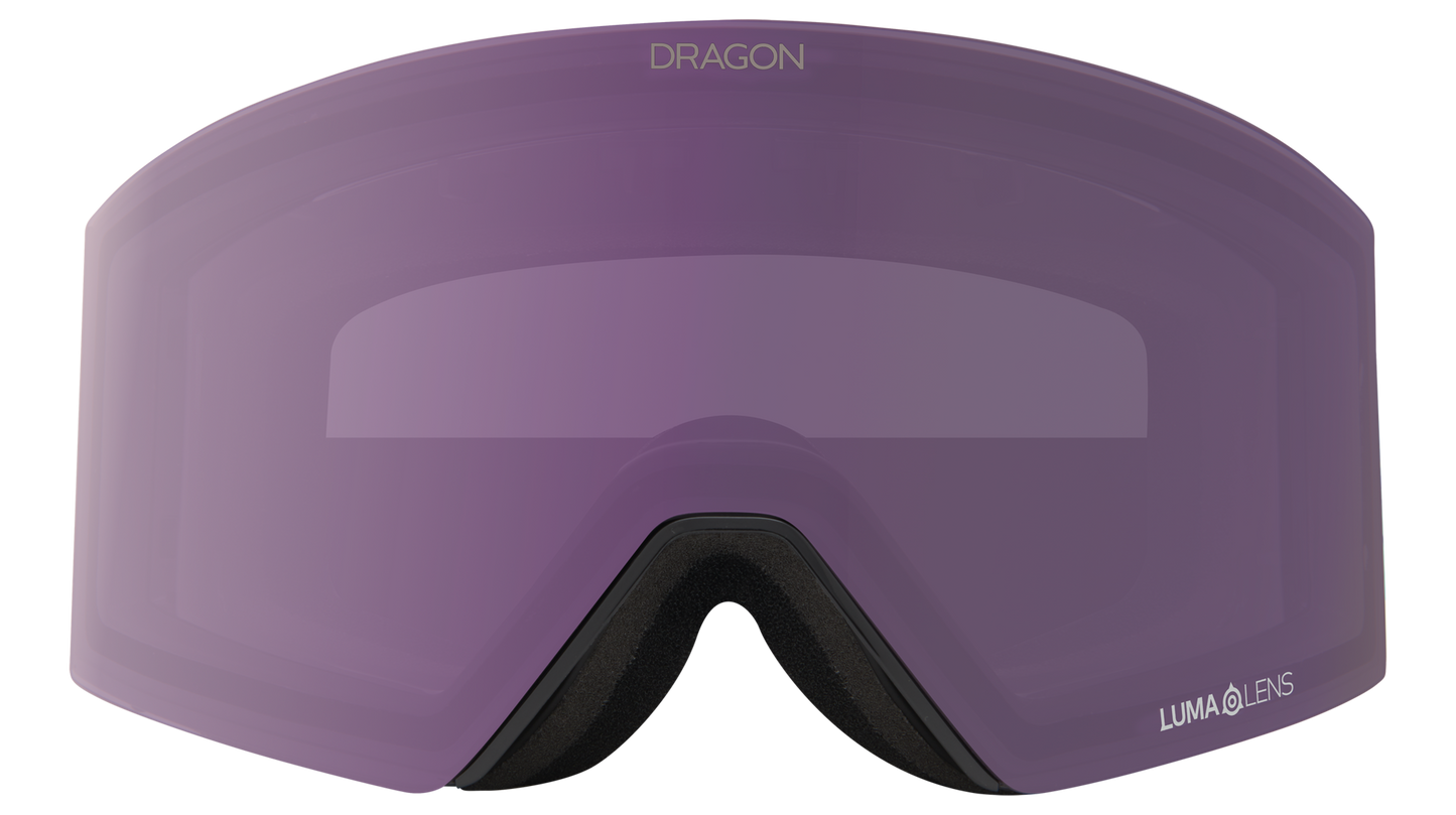 Dragon Alliance RVX OTG Over the Glasses Quick Change Ski Snowboard Goggles Split Black Violet Lens Front Face