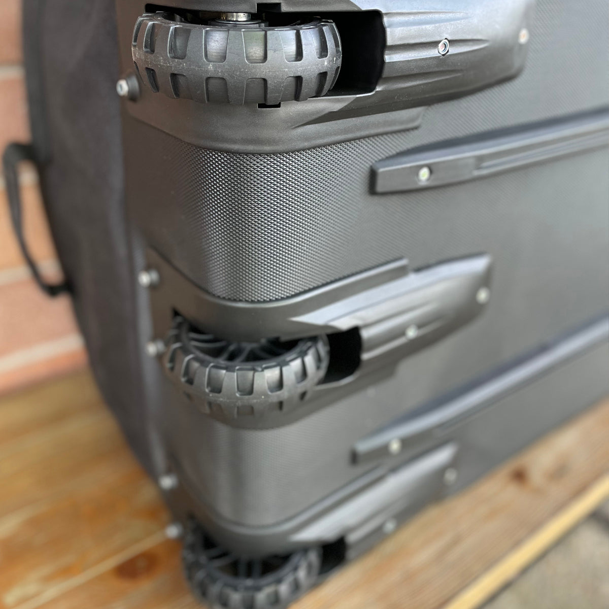 Wolftraders AlphaRoller Wheeled Deployment Luggage Bag Black Wheels detail