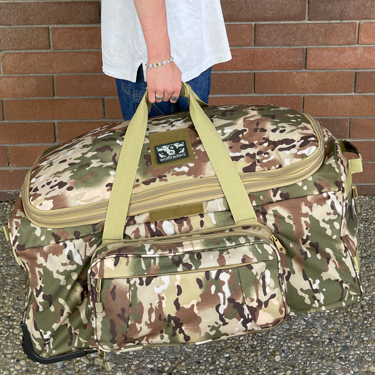 Wolftraders AlphaRoller Wheeled Deployment Luggage Bag OCP Carry Handle