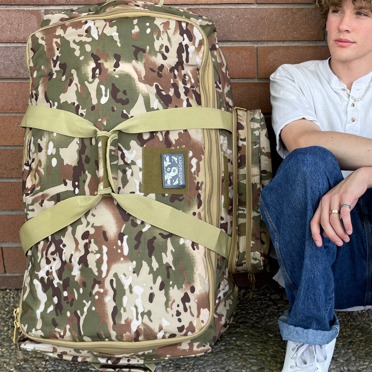 Wolftraders AlphaRoller Wheeled Deployment Luggage Bag OCP Upright
