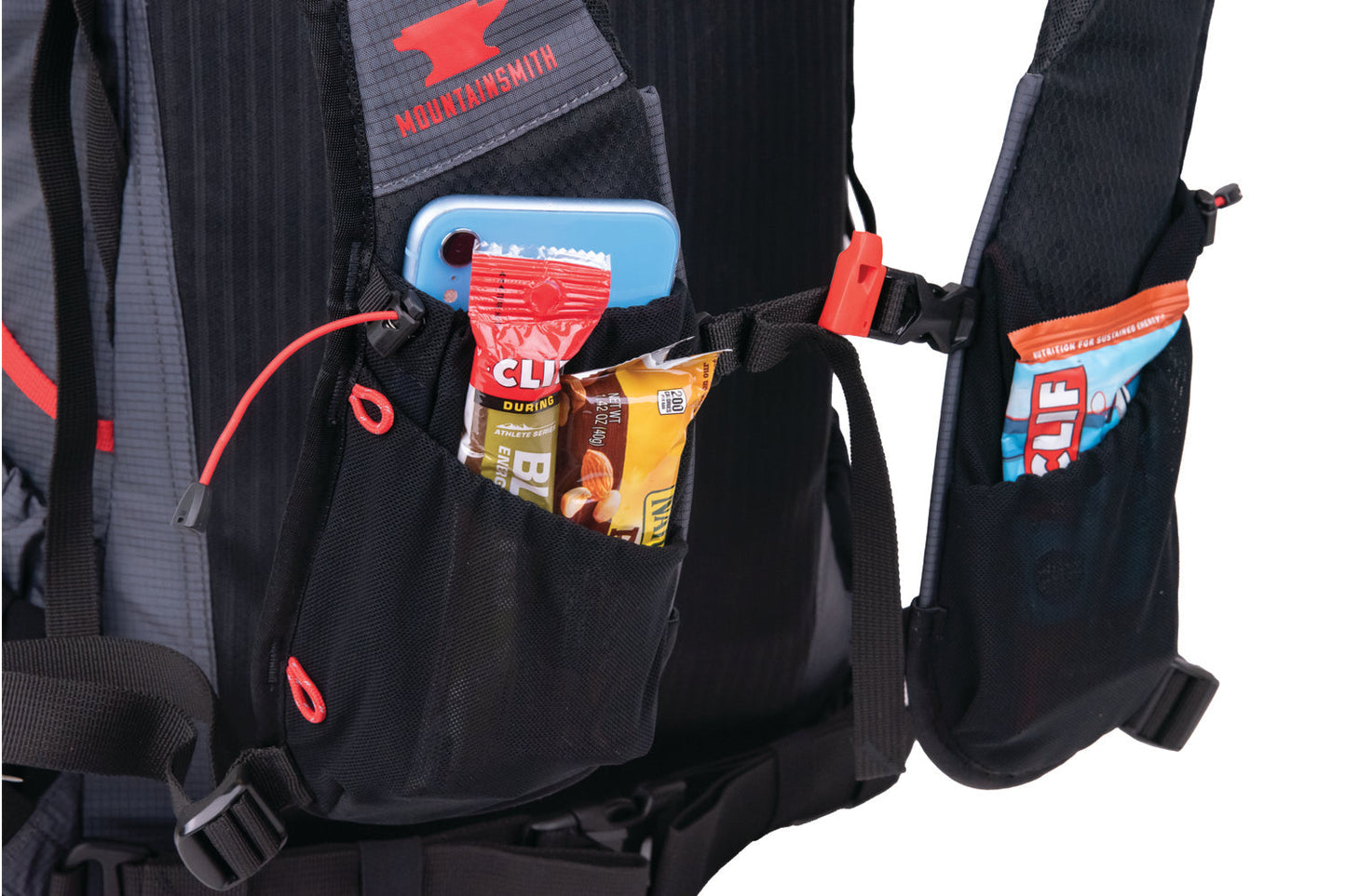 Mountainsmith Zerk 40 Phantom Black Red Grey Gray Pockets Strap Pocket