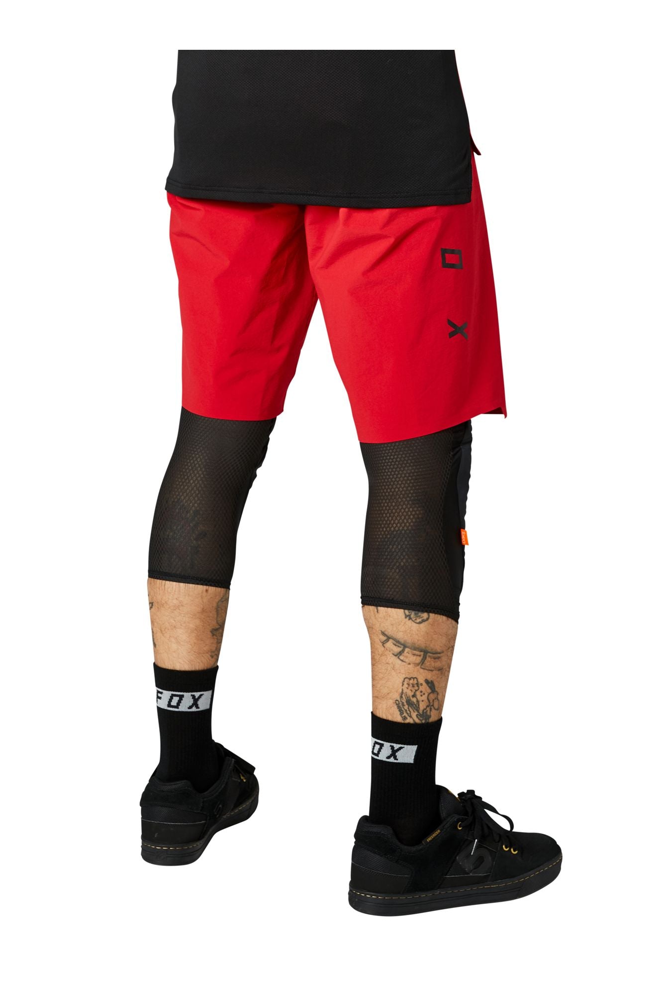 Fox Racing MTB Mens Flexair Short Mountain Bike Short no liner chili red back