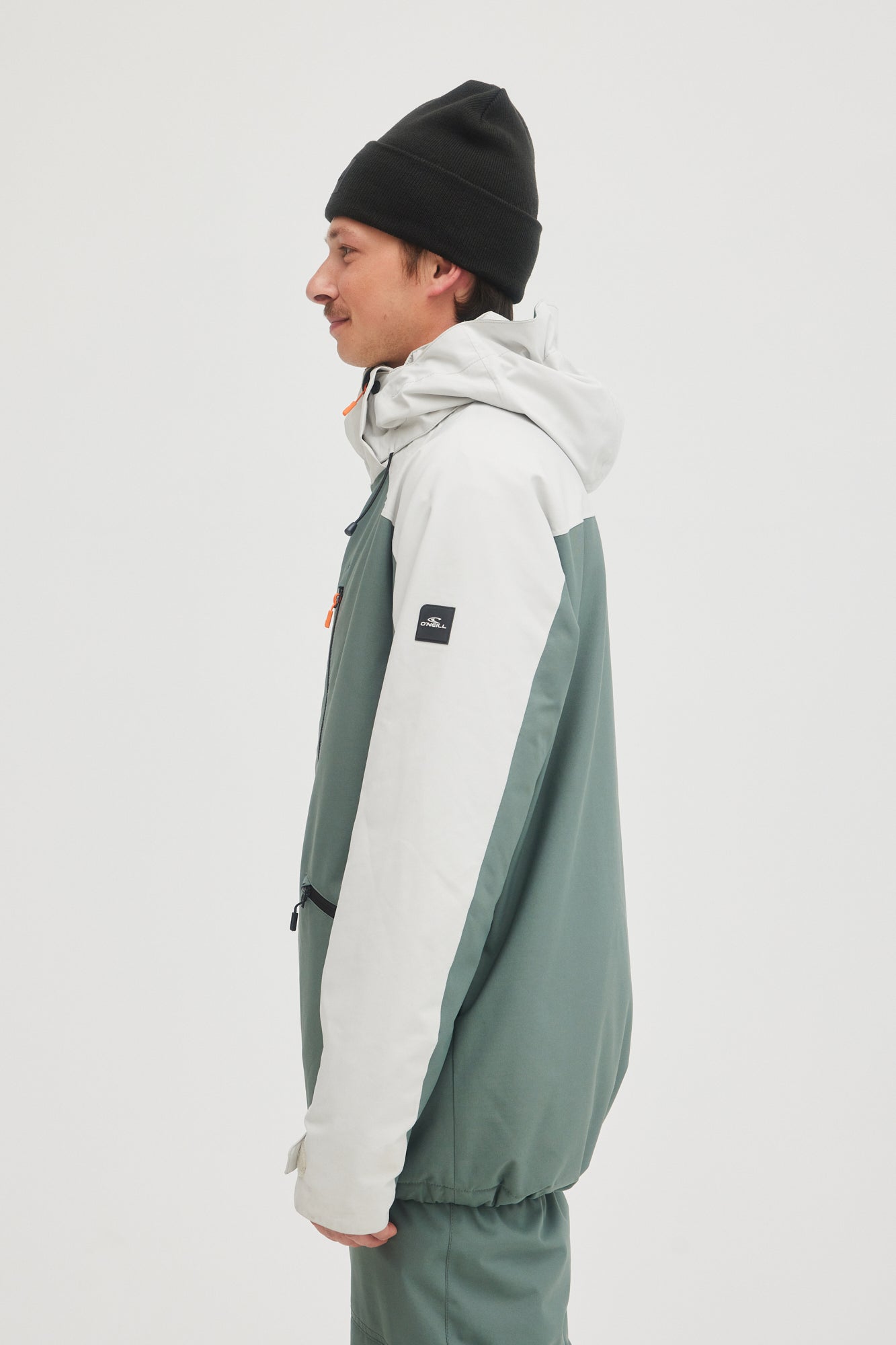 Oneill Mens Guys Mans Diabase Jacket 10K Waterproof Ski and Snowboard Winter Coat Balsam Green Color Block Side