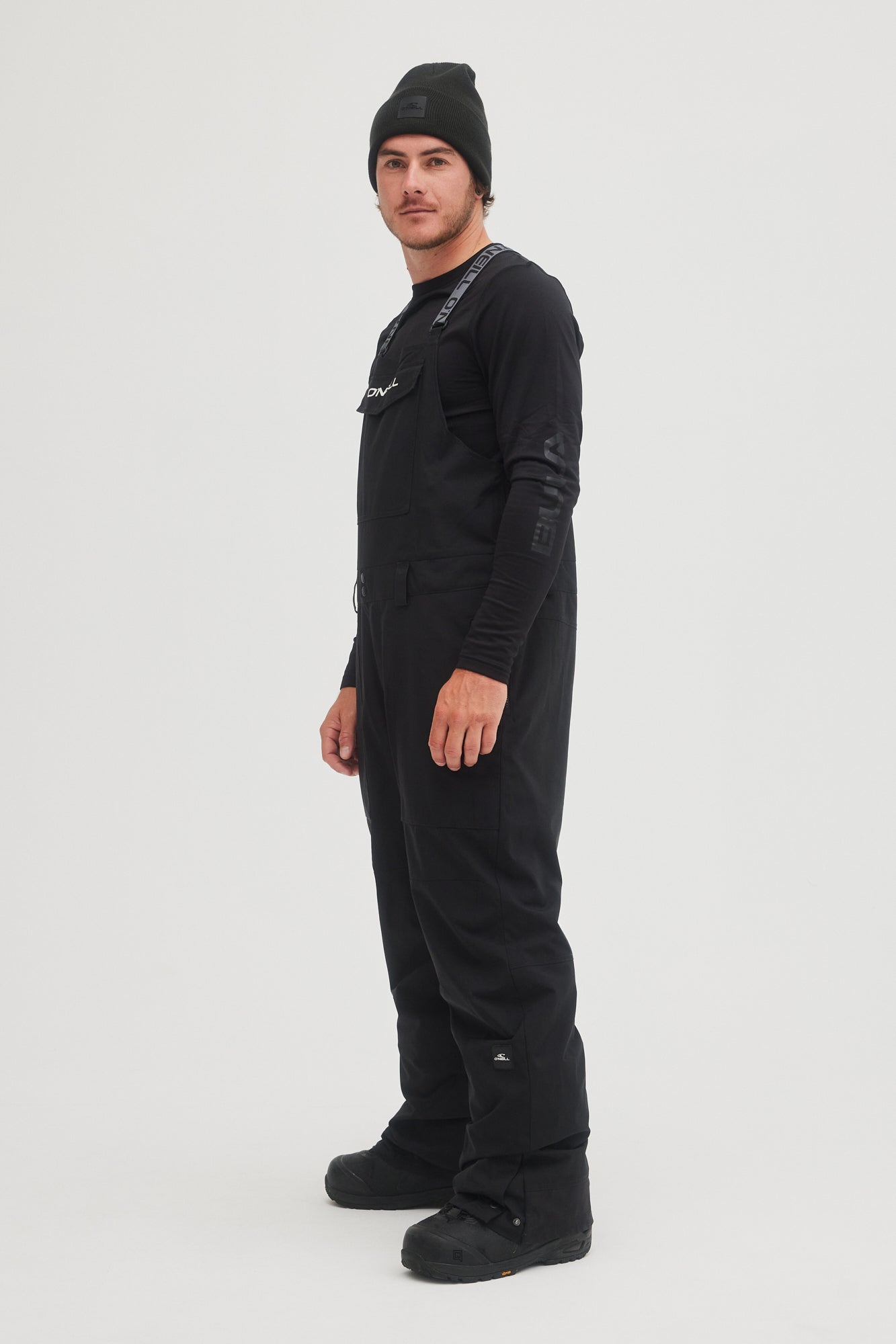 oneill mens guys mans shred bib 20k waterproof ski snowboard pants black out side