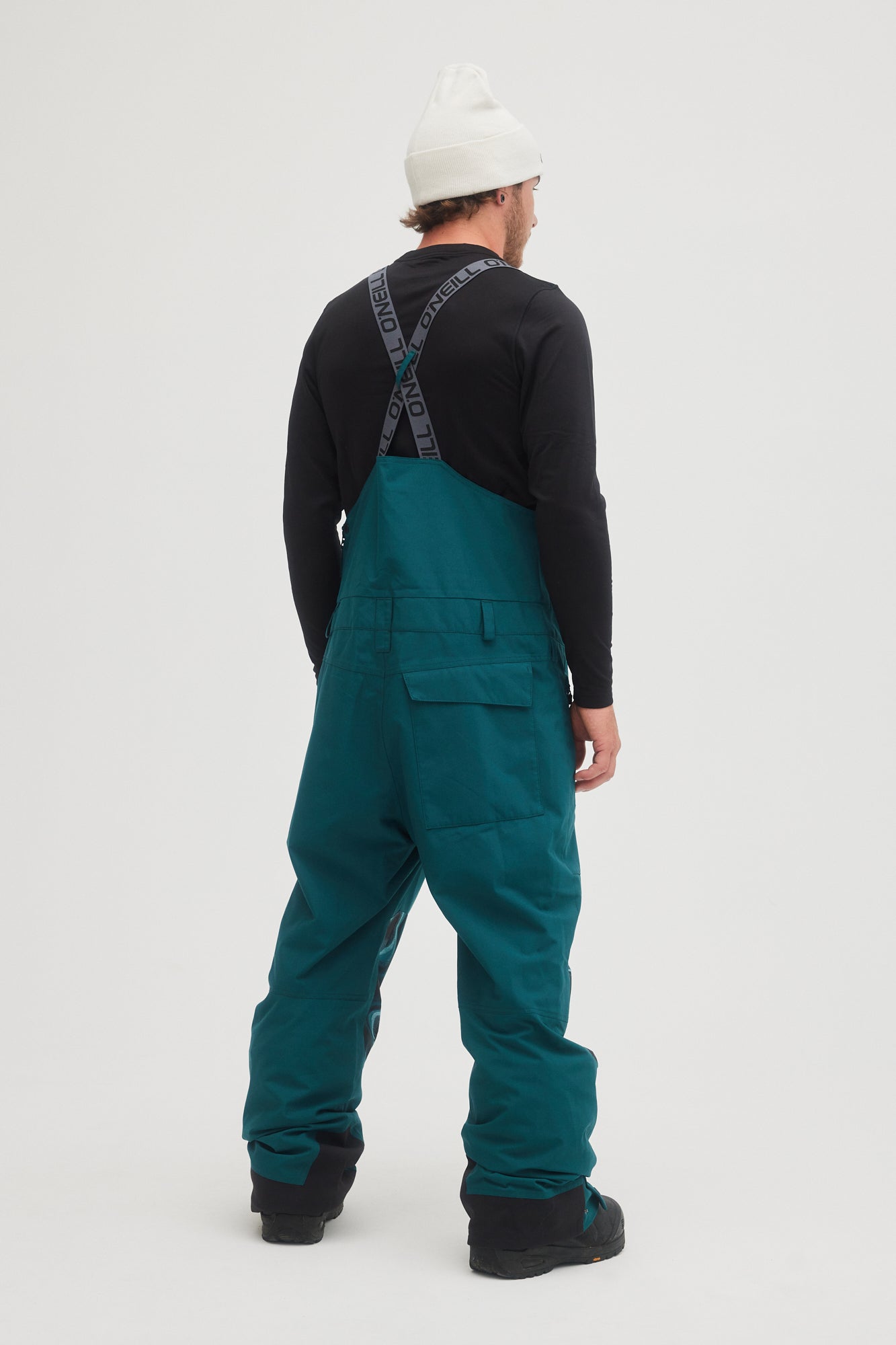 oneill mens guys mans shred bib 20k waterproof ski snowboard pants deep teal back