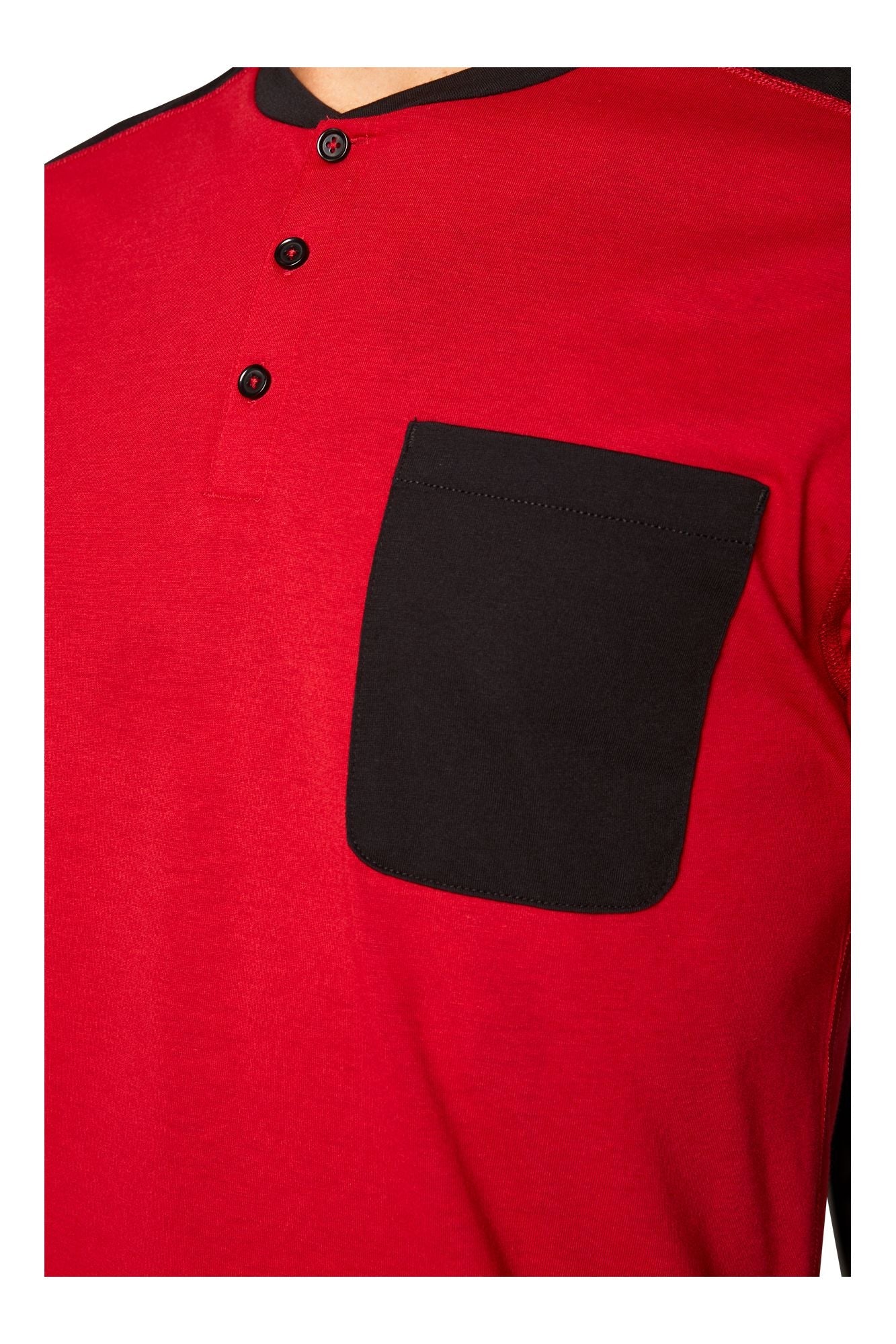 Fox Racing Men's Ranger Drirelease Short Sleeve Henley Mountain Bike Jersey Chili Red Pocket Detail