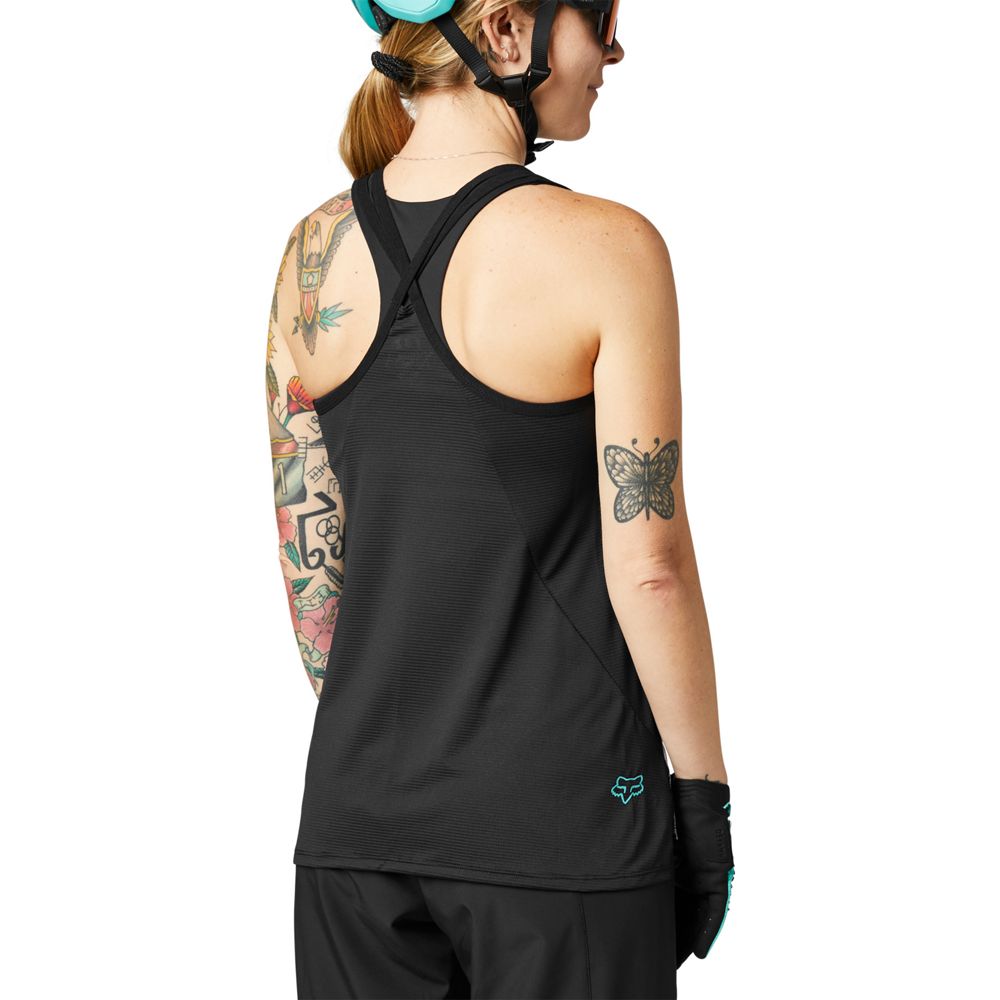 Fox Racing Womans Flexair Tank MTB Mountain Bike Jersey White Back Right