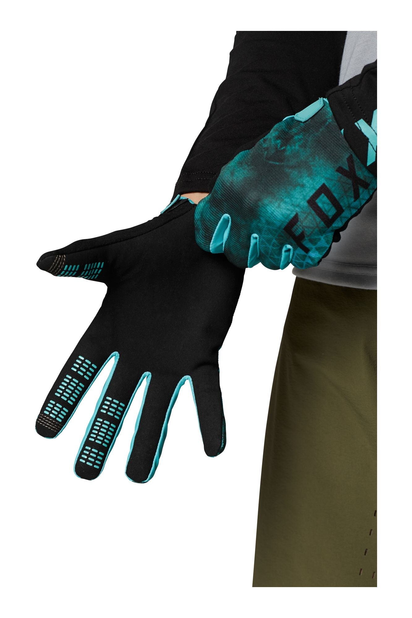 Fox Racing Men's Ranger MTB Mountain Bike Bicycle Glove Teal Bottom Palm
