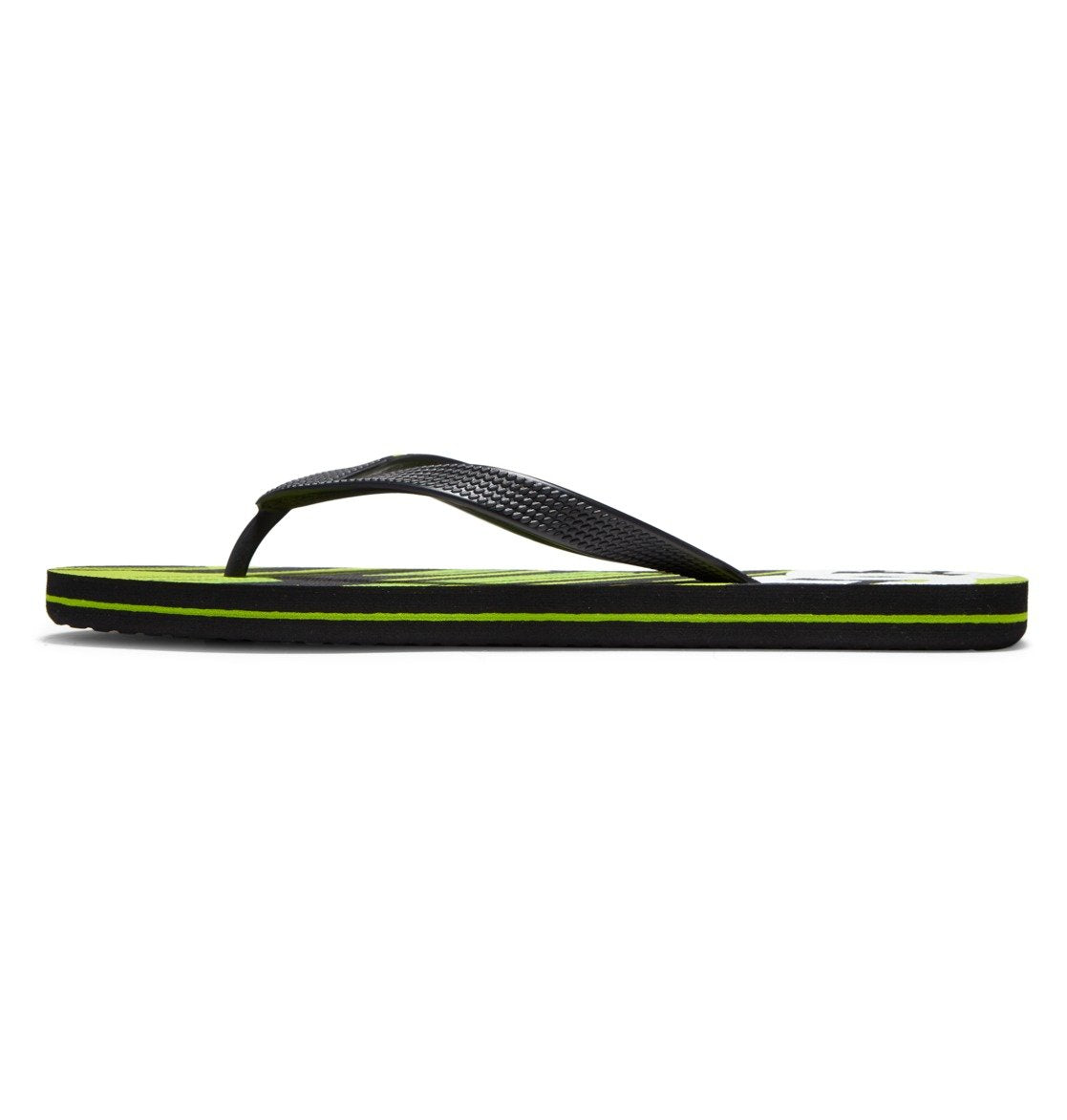 DC Shoes Men's Spray Flip Flops Metallic Green Black Outer Side View