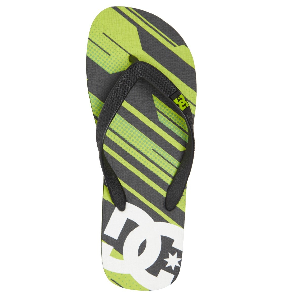 DC Shoes Men's Spray Flip Flops Metallic Green Black Top