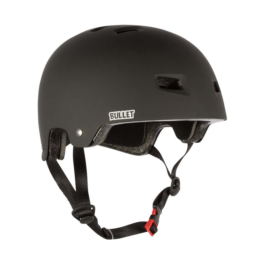 Bullet Safety Gear Deluxe Skateboarding Longboarding Helmet Black Front