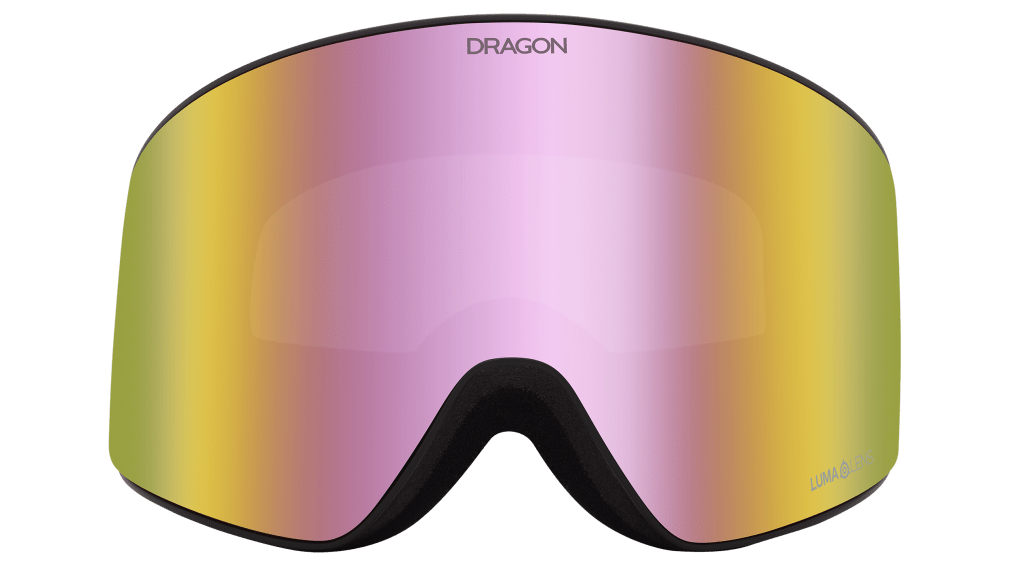 Dragon Alliance PXV Flat Lens Ski Snowboard Goggles Ranalter SignatureBlack Peach Pink Ion Mirror Lens Front Face