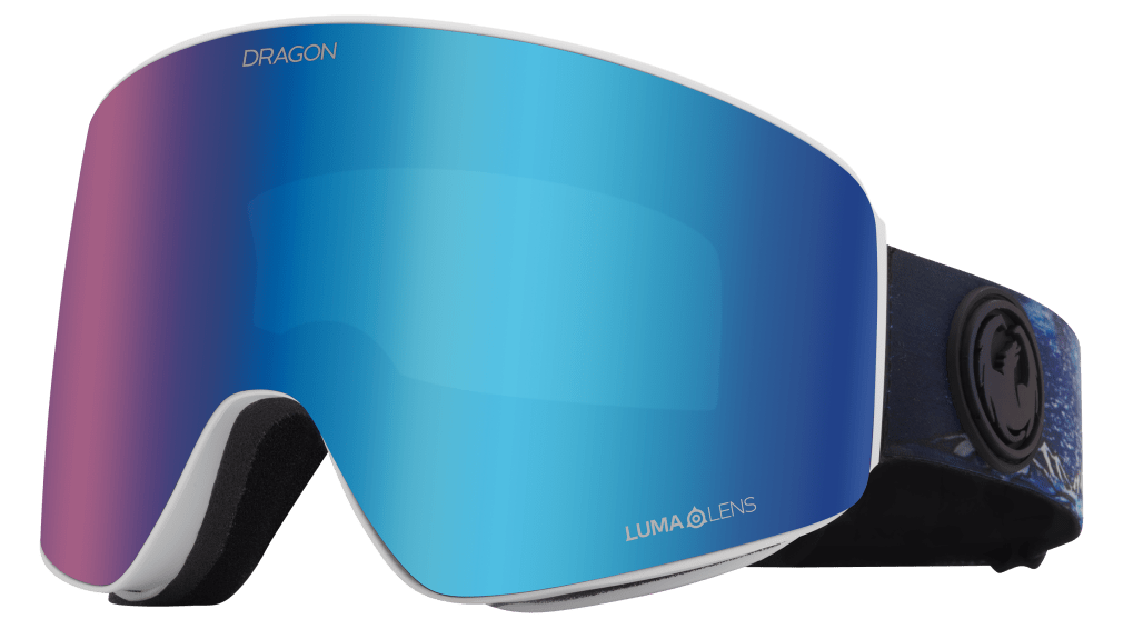 Dragon Alliance PXV Flat Lens Ski Snowboard Goggles Iguchi Signature Blue Blue Ion Mirror Lens Profile