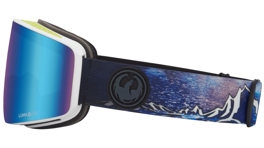 Dragon Alliance PXV Flat Lens Ski Snowboard Goggles Iguchi Signature Blue Blue Ion Mirror Lens Band