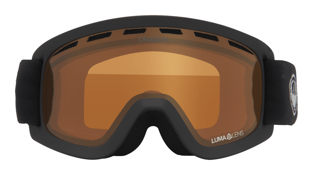 Dragon Alliance Little Lil D Kids Child Youth Ski Snowboard Goggles Charcoal Black Amber Lens Front Face