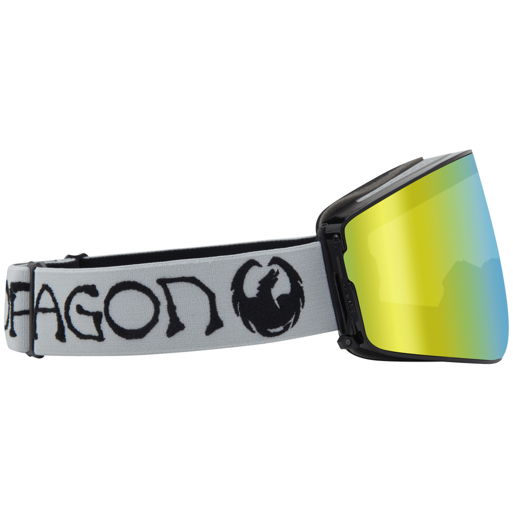 Dragon Alliance PXV2 Quick Change Flat Lens Ski Snowboard Goggles Classic Gray Gold Ion Mirror Lens
