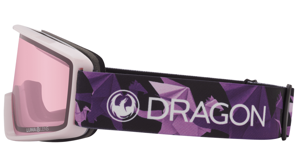 Dragon Alliance DXT OTG Small Fit Youth Flat Lens Ski Snowboard Goggles Origami Pink Purple Light Rose Lens Band