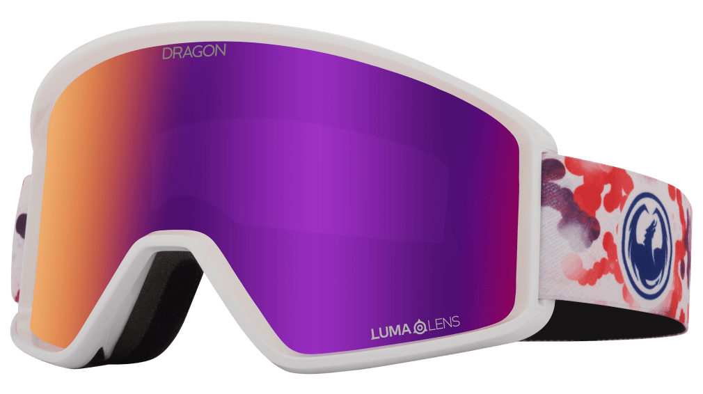 Dragon Alliance DXT OTG Small Fit Youth Flat Lens Ski Snowboard Goggles Lil Koi Purple Ion Mirrored Lens Profile