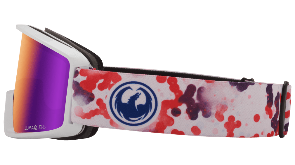 Dragon Alliance DXT OTG Small Fit Youth Flat Lens Ski Snowboard Goggles Lil Koi Purple Ion Mirrored Lens Band