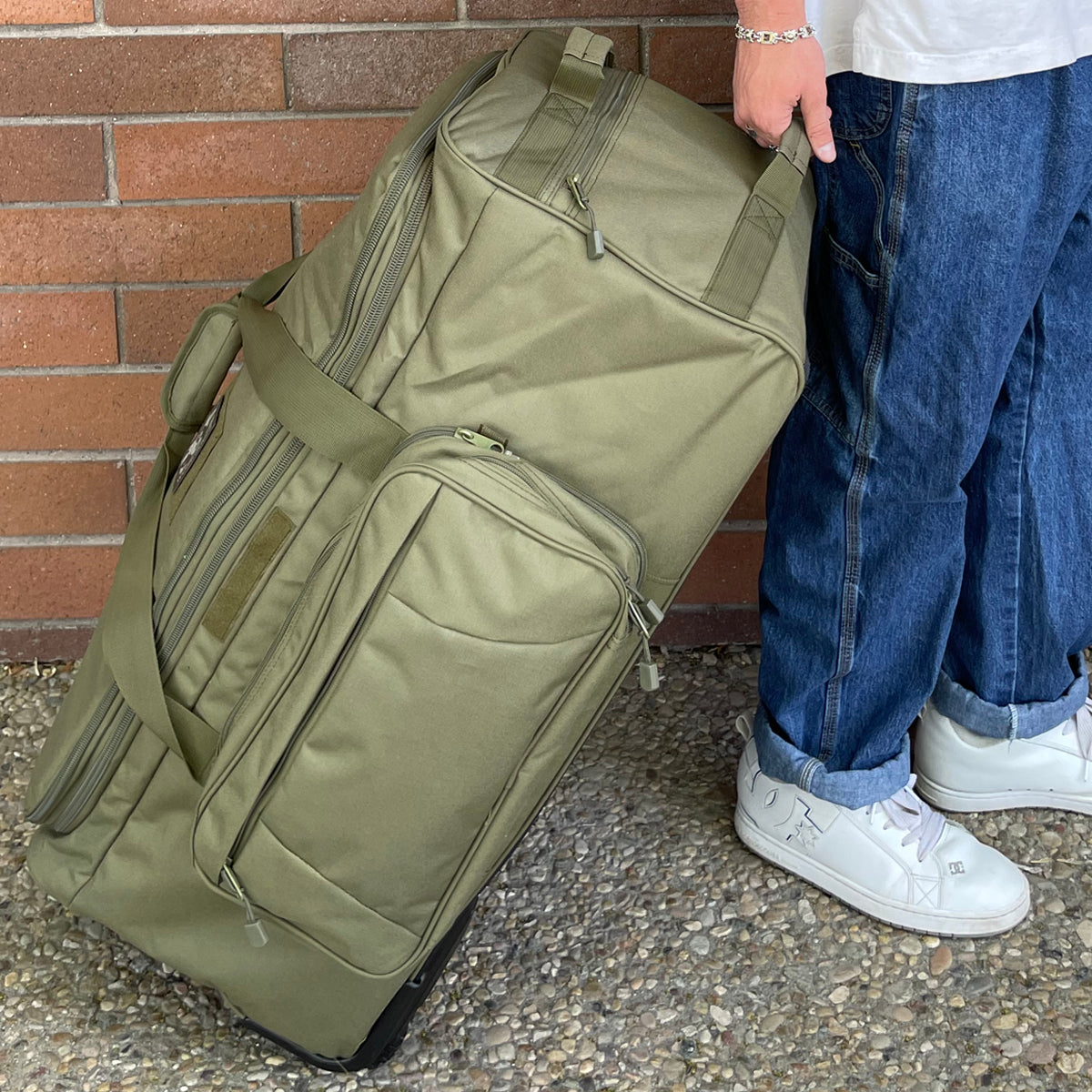 Wolftraders AlphaRoller Wheeled Deployment Luggage Bag Olive Draft Green Rolling