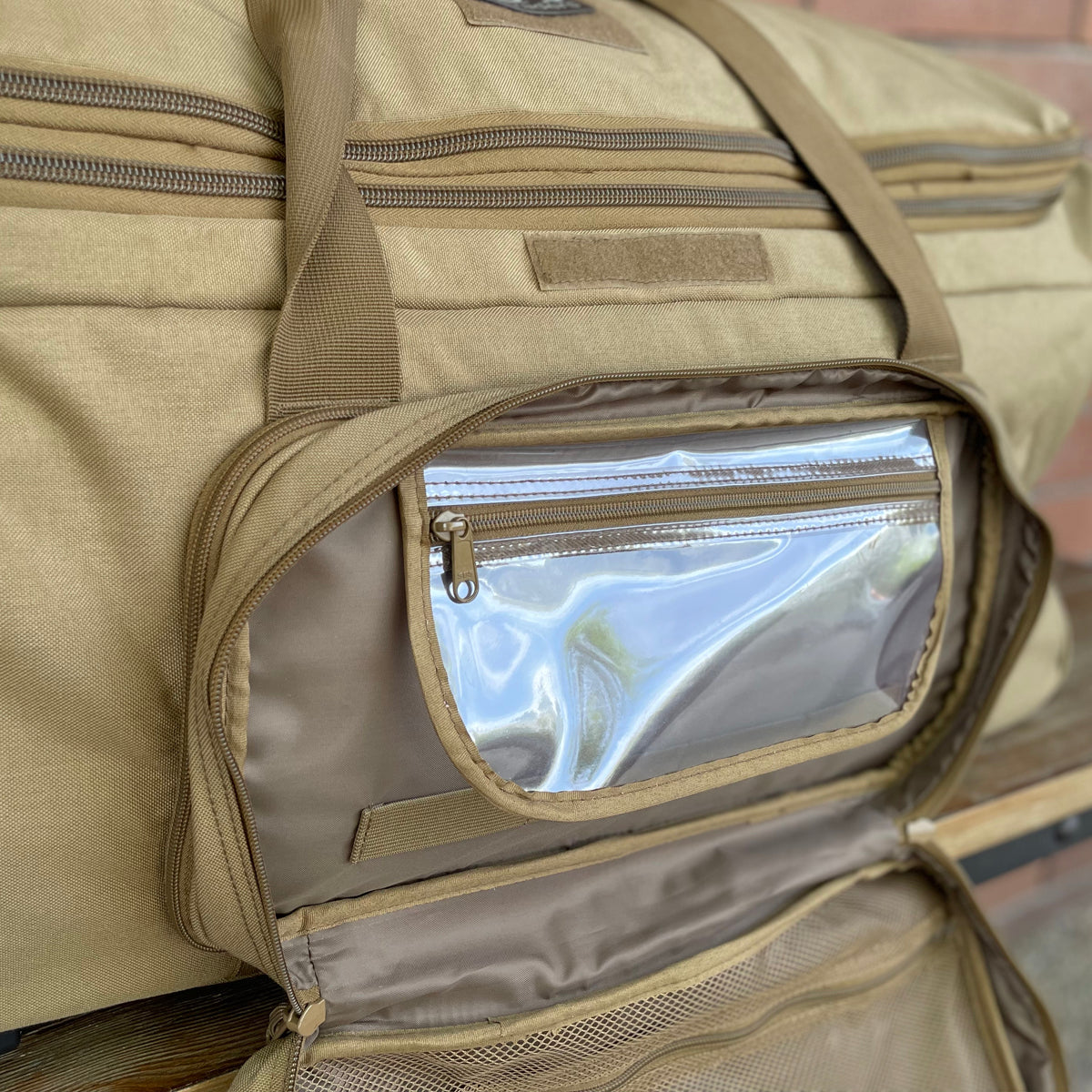 Wolftraders AlphaRoller Wheeled Deployment Luggage Bag Olive Draft Green removable side bag open