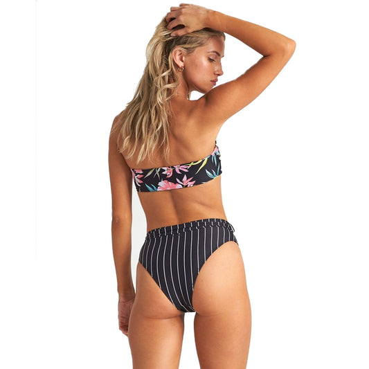 Billabong Ladies Juniors Find a Way Rise bikini Bottom Black Pebble Stripe Back
