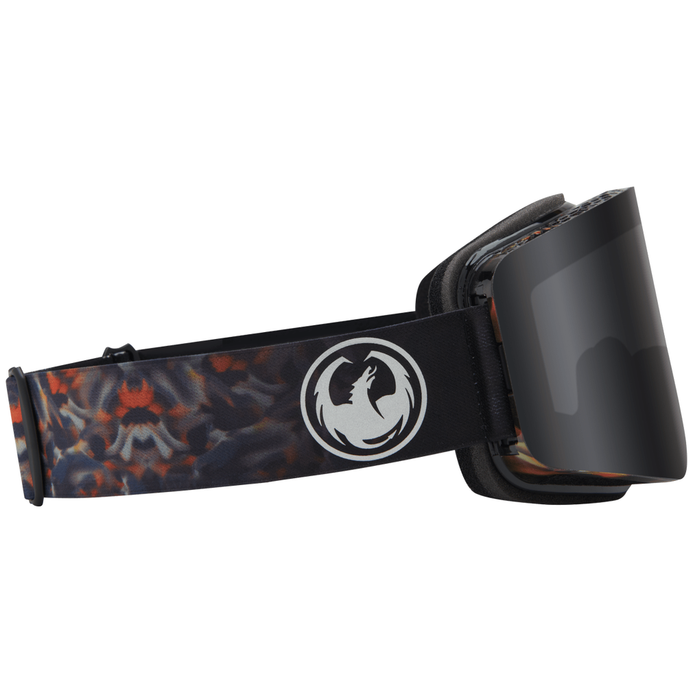 Dragon R1 OTG Over the Glasses Rimless Flat Lens Goggle Fireleaf Black Smoke Grey Lens