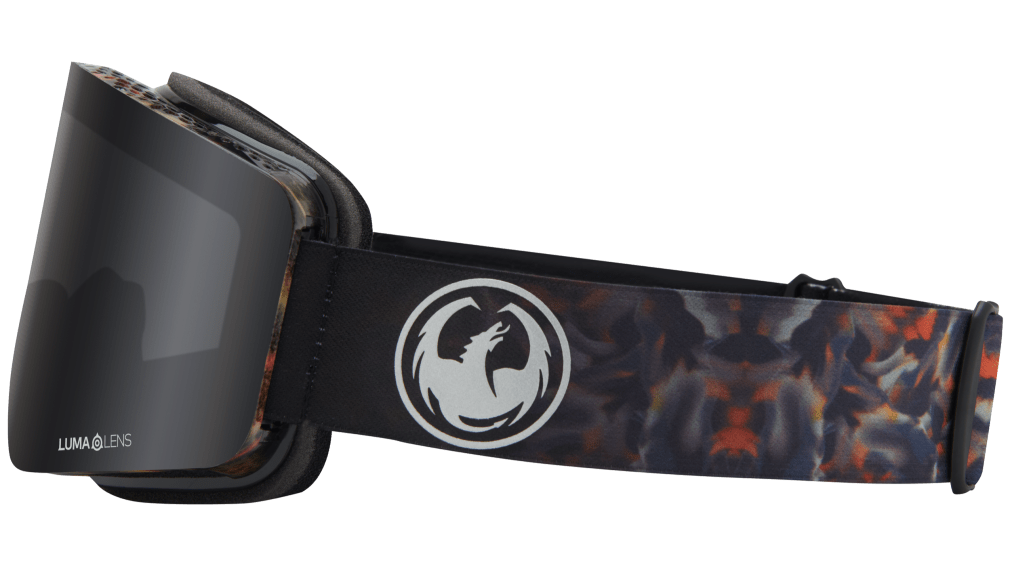 Dragon R1 OTG Over the Glasses Rimless Flat Lens Goggle Fireleaf Black Smoke Grey Lens