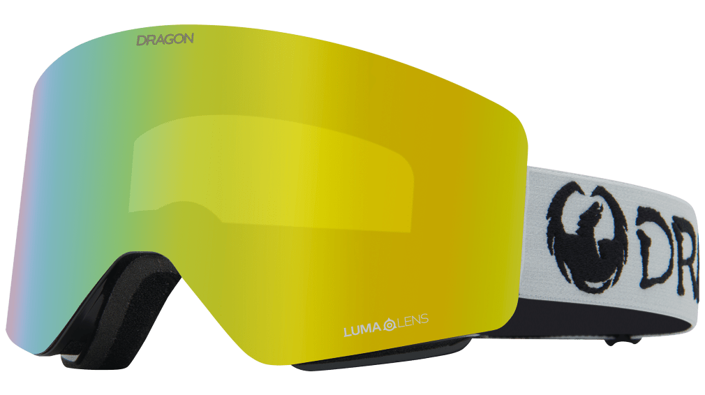 Dragon R1 OTG Over the Glasses Rimless Flat Lens Goggle Classic Grey Gold Ion Mirror Lens