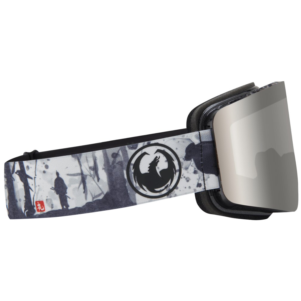 Dragon R1 OTG Over the Glasses Rimless Flat Lens Goggle Bushido Silver Ion Mirror Lens
