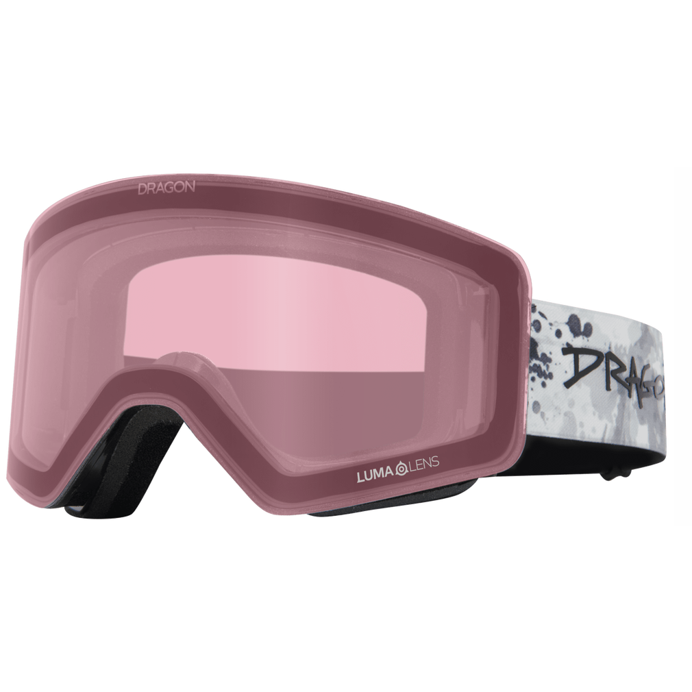 Dragon R1 OTG Over the Glasses Rimless Flat Lens Goggle Bushido Light Rose Lens