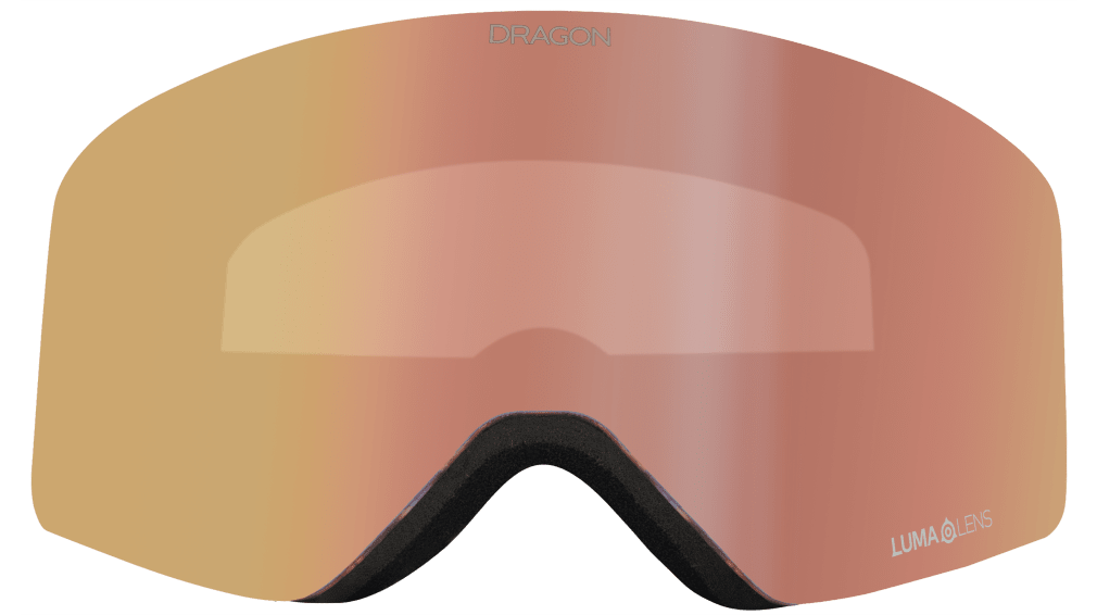 Dragon R1 OTG Over the Glasses Rimless Flat Lens Goggle Amethyst Rose Gold Mirror Lens