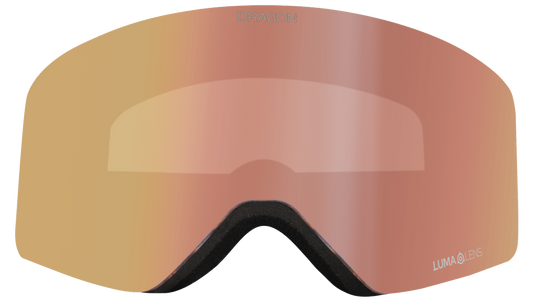 Dragon R1 OTG Over the Glasses Rimless Flat Lens Goggle Amethyst Rose Gold Mirror Lens