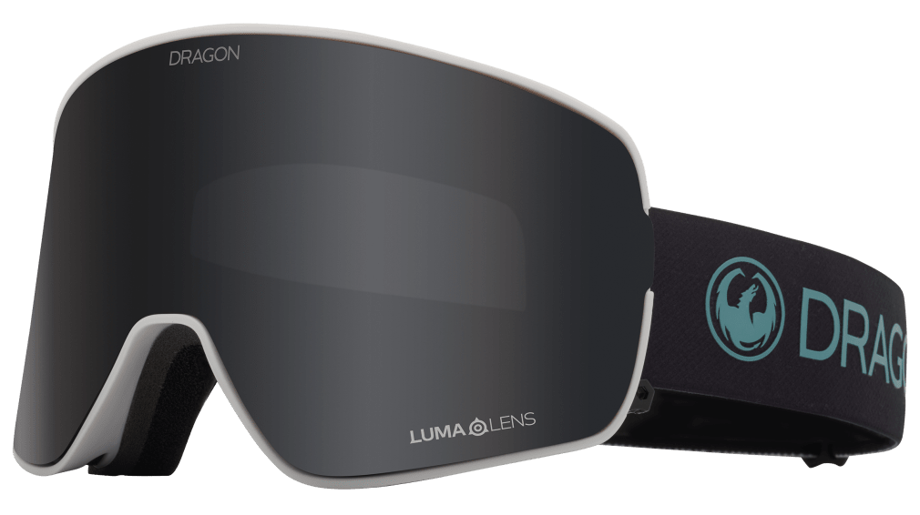 Dragon Alliance Spyder Collaboration NFX2 Flat Lens Quick Change Frameless Ski Snowboard Goggles Block Mirage Dark Smoke Gray Lens Profile