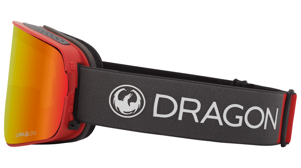 Dragon Alliance Spyder Collaboration NFX2 Flat Lens Quick Change Frameless Ski Snowboard Goggles Volcano Red Red Ion Mirror Lens Band 1