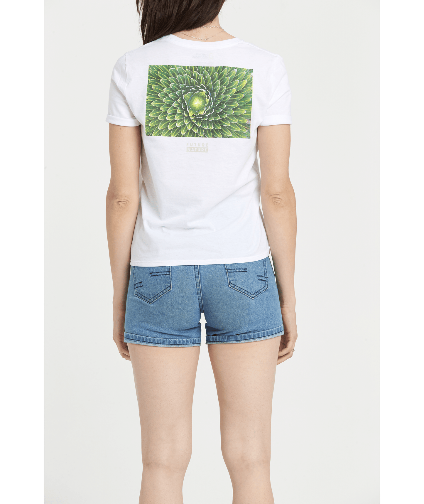 Element Women's National Geographic Crop Top Short Sleeve Tee Shirt White Back