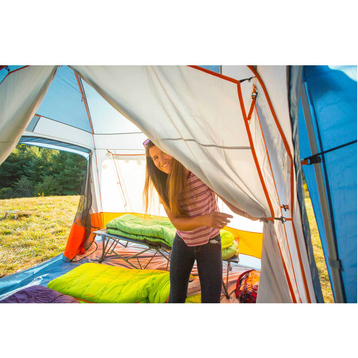 Eureka Copper Canyon LX 12-Man Cabin 2-Bedroom Tent Lifestyle Action Shot